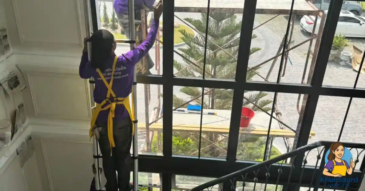 ทำความสะอาดเช็ดกระจก